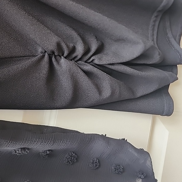 Sweet Wanderer Maternity Black Textured Sleeve Blouse XL Extra Large - Picture 5 of 9